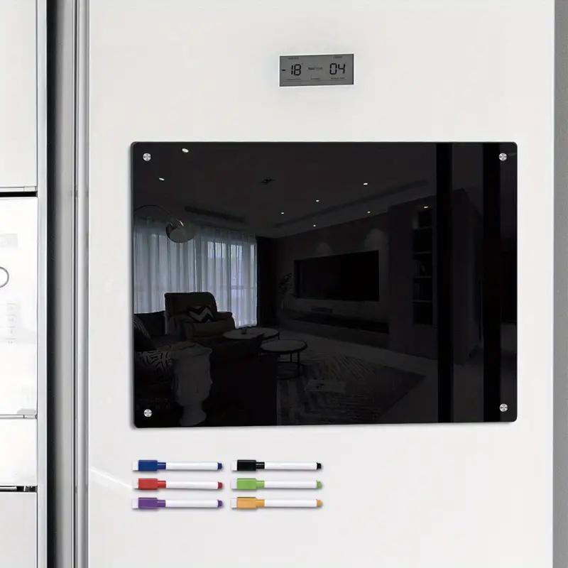 Czarne Magnesy na Lodówkę Akrylowe Tablice Planera Tygodniowego Przepisywalne Naklejki na Lodówkę Tablica do Pisania na Sucho Tablica na Notatki Dekoracja Kuchni