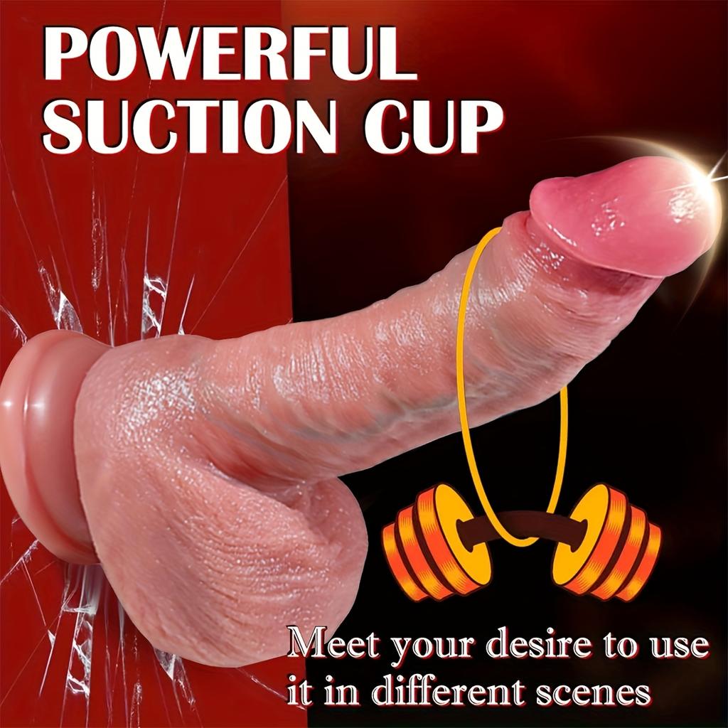 Rechargeable Realistic Dildo Vibrator with Suction Cup - G-Spot Stimulation, Liquid Silicone, Battery Powered (1200mAh), Ideal for Couples & Women