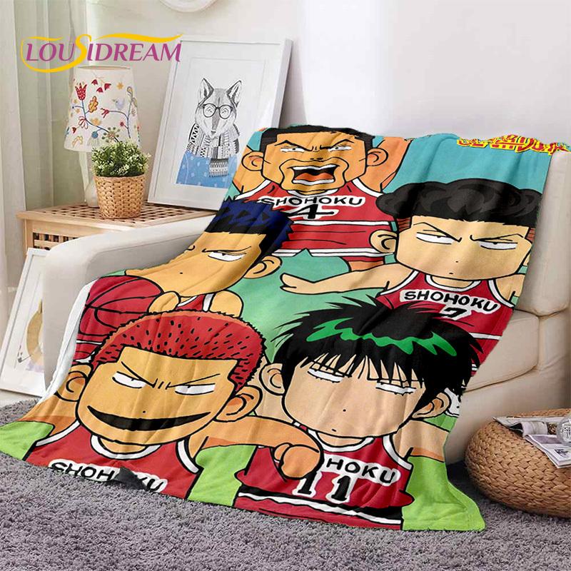 Cartoon Slam Dunk Basketball Anime Soft Blankets,Keep Warm Throw Blanket Comfortable Blanket for Picnic Beds Sofa Home Bedroom