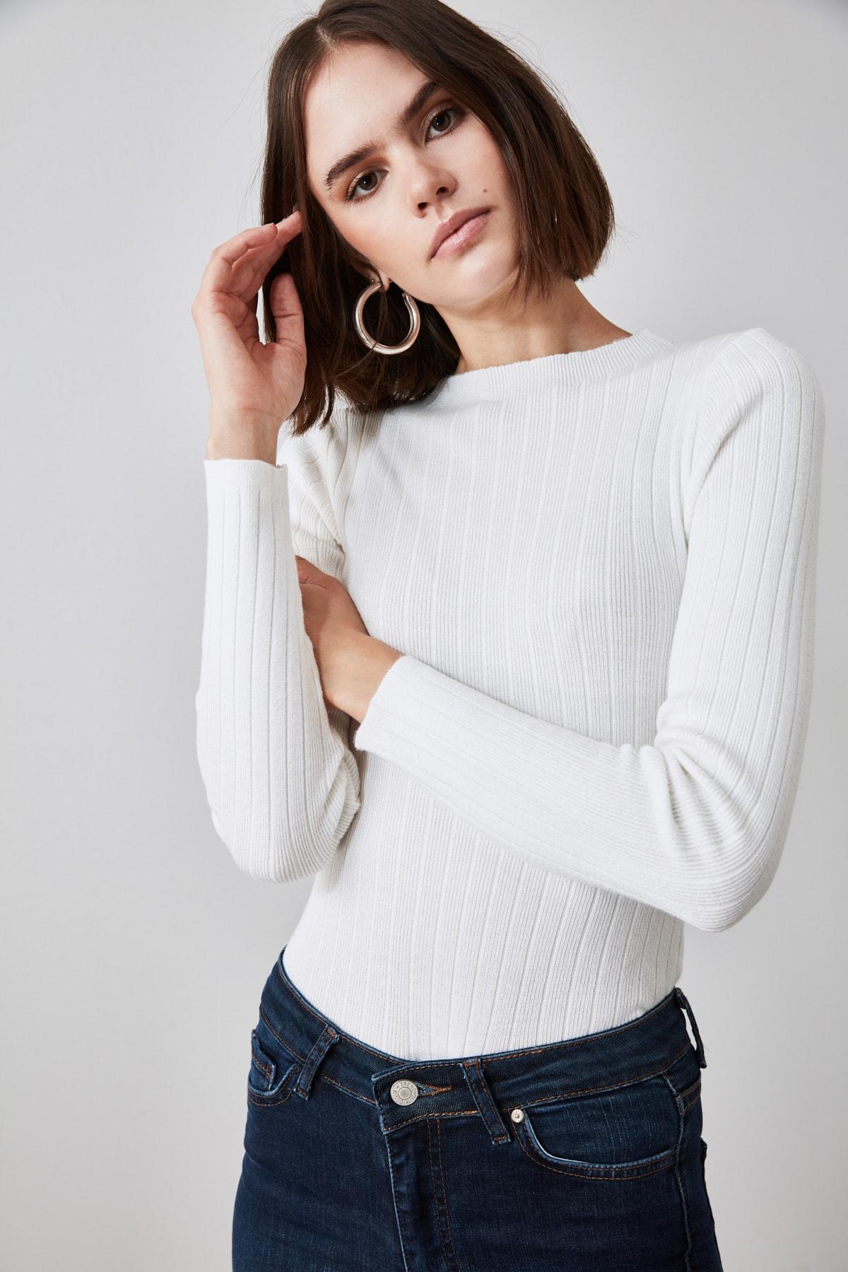 

Ecru Twill Knitwear Sweater TWOAW21KZ1638