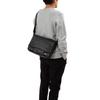 Doubles Crossbody Genuine Leather Shoulder A4 Black Men's Bag, Size, VWE-1926,