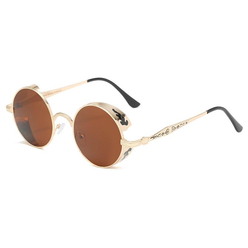 Vintage Steampunk Sunglasses Gothic Men Women Retro Round Glasses Luxury Design Metal Mirror Circle Sun Glasses Masculino