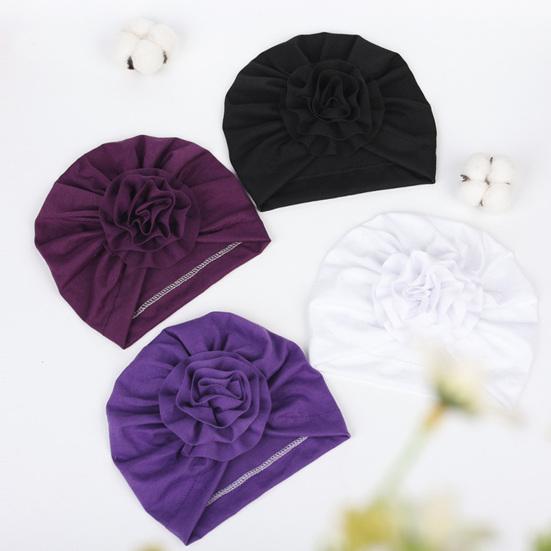 Newborn Hat Soft Stylish Polyester Cotton Big Flower Baby Cap for Little Girl