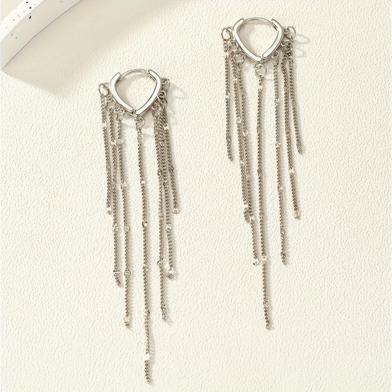 

Преувеличенные длинные цепочки с кисточками, минималистичные висячие серьги для женщин, для повседневной праздничной одежды