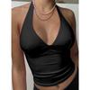 Summer Halter Camisole Tank Top Women V-Neck Sexy Tanks Camis Skinny Backless Pink Corset Tee Shirt Femme Tops WomanT-shirt
