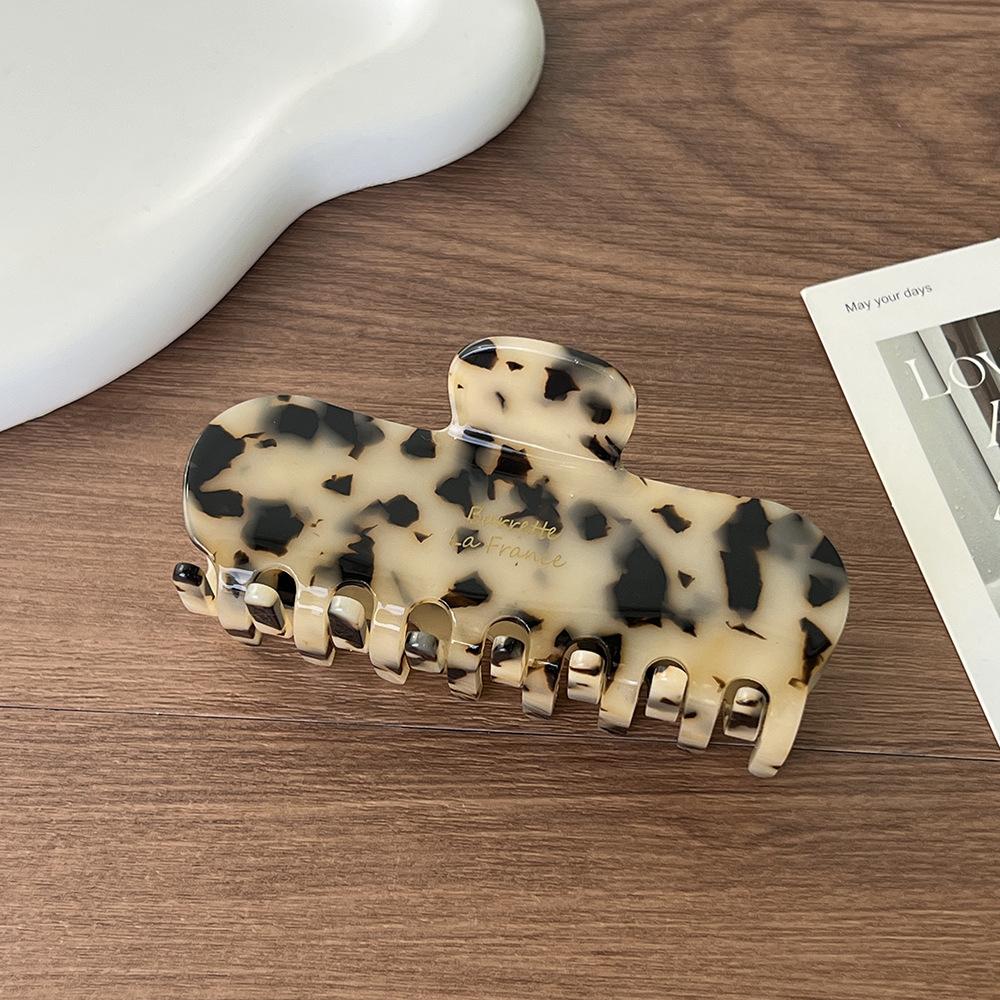 1pc Korean gold standard rectangular grip clip square retro tortoiseshell color hair clip shark clip at the back of the head