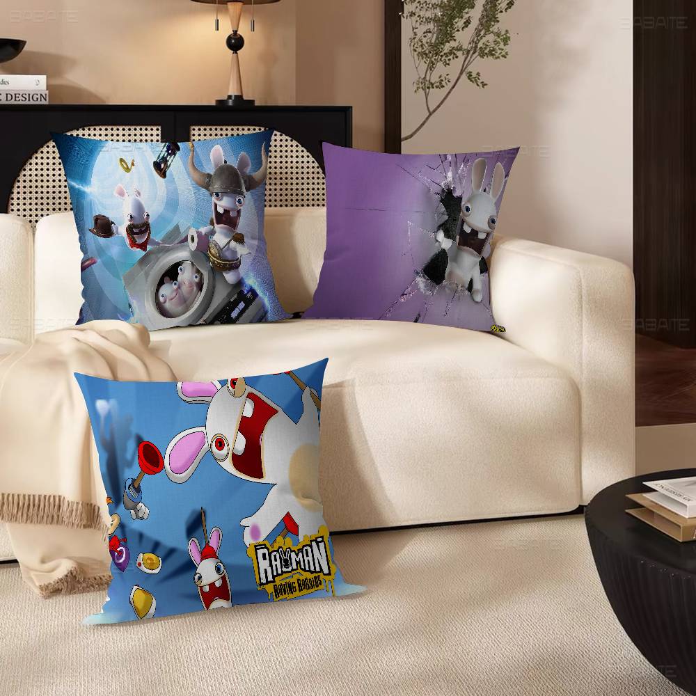 Classic Cartoon Raving Rabbid Pillow Cushion Cover Pillowcase Living Room Sofa Home Decor Customized