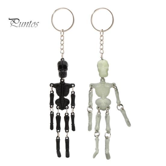 Halloween Party Favors Movable Joints Skeleton Keychain, Glow-in-the-Dark Keyring for Flexible Keychain Halloween, Handbag Backpack Purse Charm