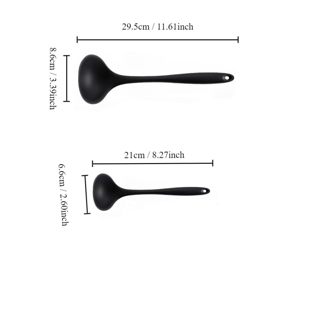 2Pcs Nonstick Ladle Spoon 8.3 Inch & 11.6 Inch Cooking Spoon Durable Soup Spoon  Kitchen