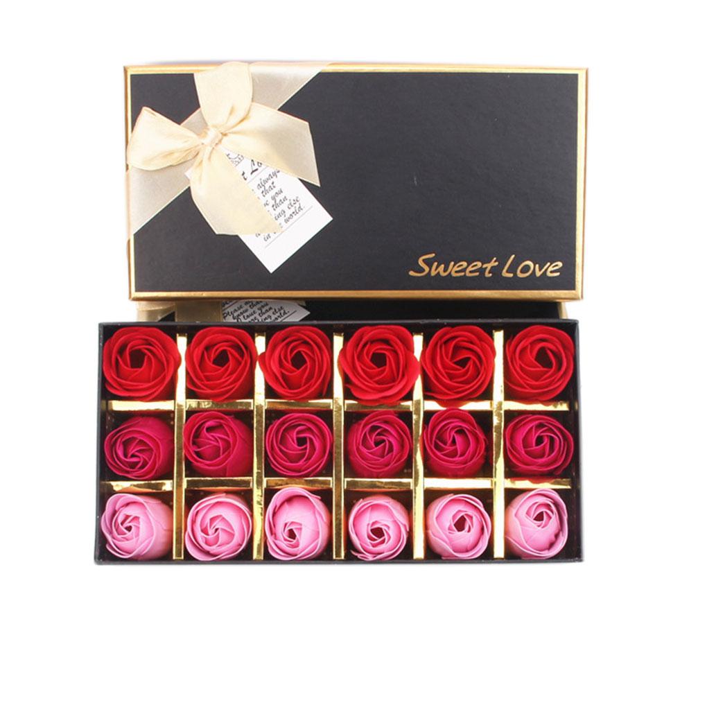 

Мыльный цветок Красивая имитация розы для пар Подарок на День святого Валентина 18 red tricolor