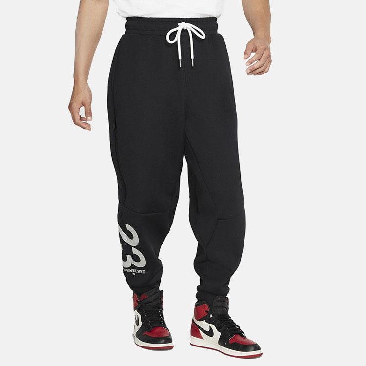 Jordan 23 Engineered Printed Logo Slim Fit Drawstring Knit Joggers Men Bottoms Black CD6061-010