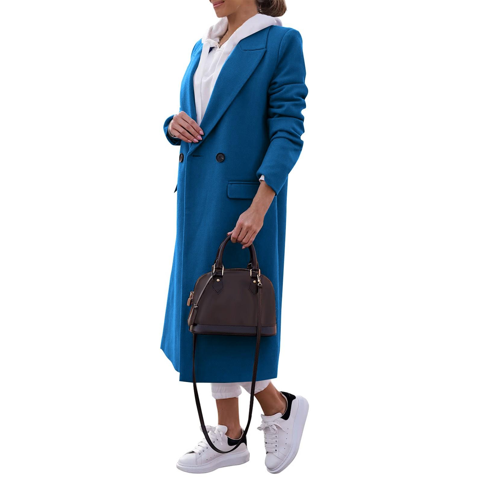 Женское длинное шерстяное пальто-кардиган L — фото 5