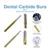 Dental Broken Crown Needle FG1558 Dental Burs Endodontic Gold Plated Handle Dental Carbide Cutters Finishing Polishing Drill