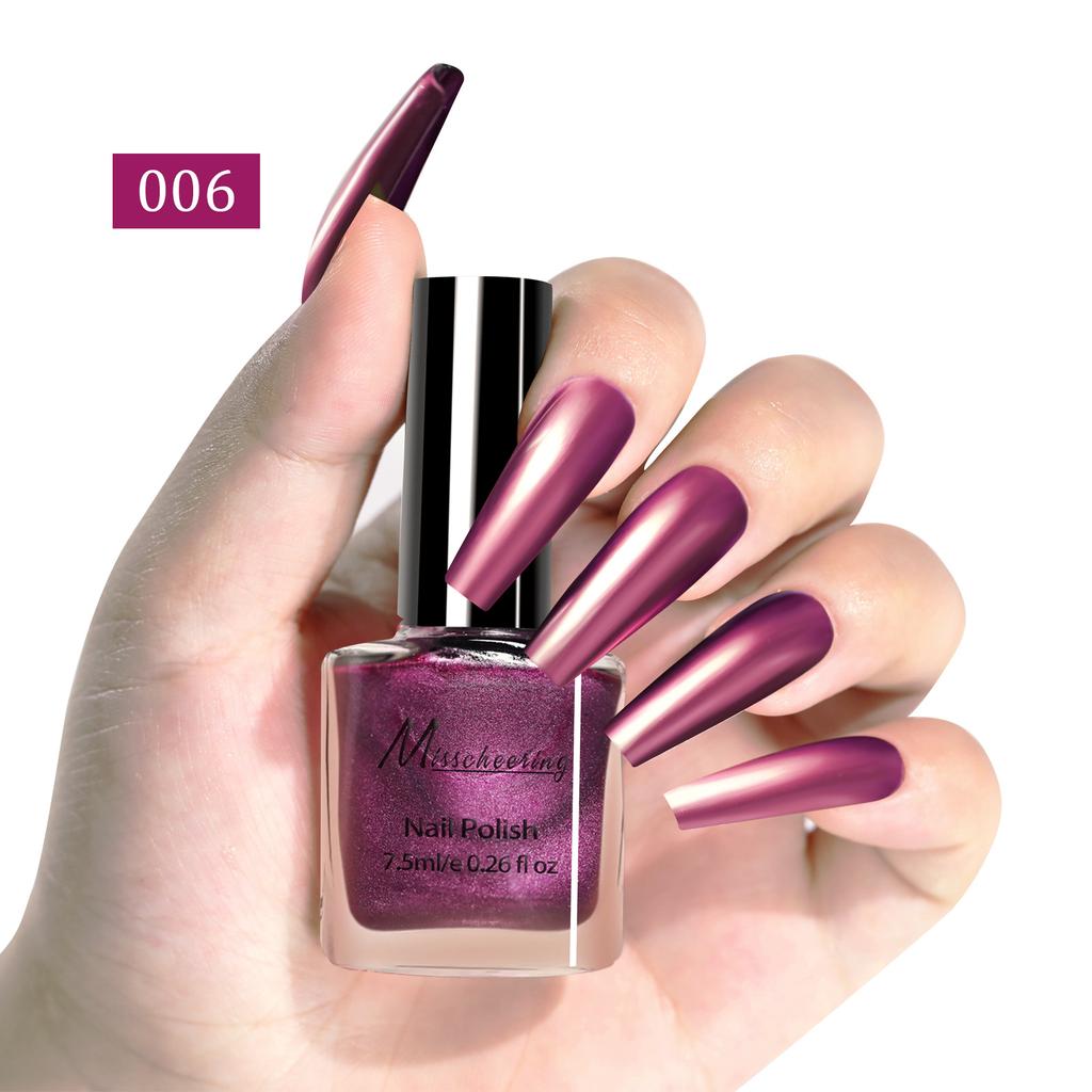 Nail Art Metal Mirror Nail Polish No Baking Quick Drying Effect Long-lasting Nail Art Multi-color Glossy Nail Polish