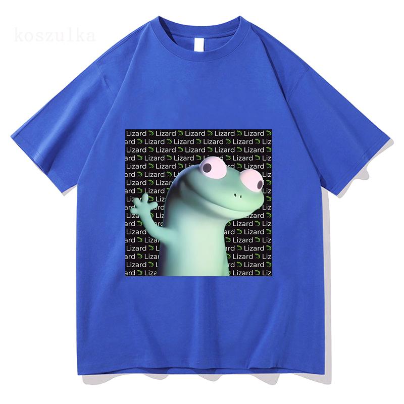 Fashion Lizard Meme Graphic T-shirts Summer Men's Women Clothing Casual Oversized Short Sleeve T Shirts Aesthetic Cotton T-shirt