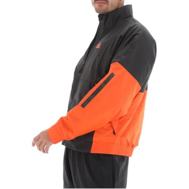 Adidas Three Stripe Printed Color Block Stand Collar Long Sleeve Cotton Jacket Men Jacket Black FT2440