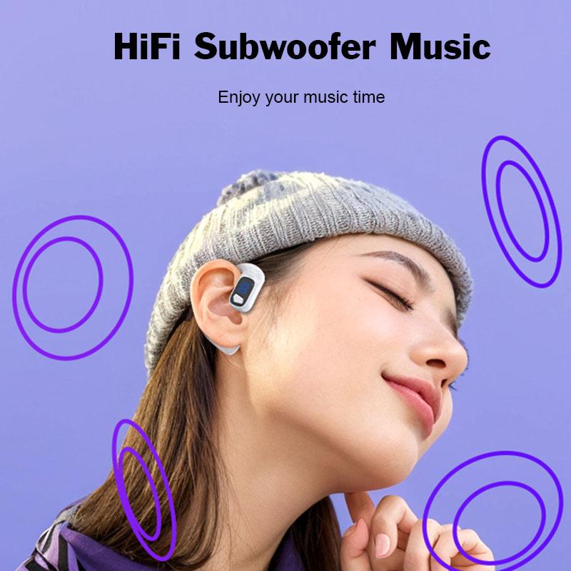 Słuchawka Bluetooth z obrotem 180° OWS Przewodnictwo Powietrzne Muzyka HiFi Z Wyświetlaczem Cyfrowym Zestaw Słuchawkowy Biznesowy na Lewe i Prawe Ucho