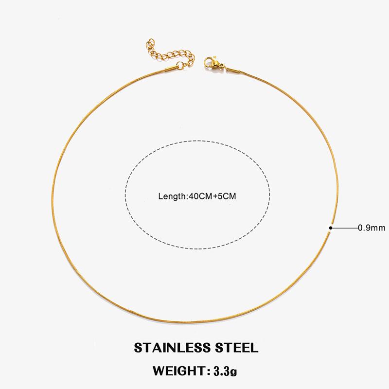 Classic Stainless Steel Round Snake Chain Choker Necklace For Women 0.9mm-2.0mm Gold Silver Color Daily Fashion Female Jewelry