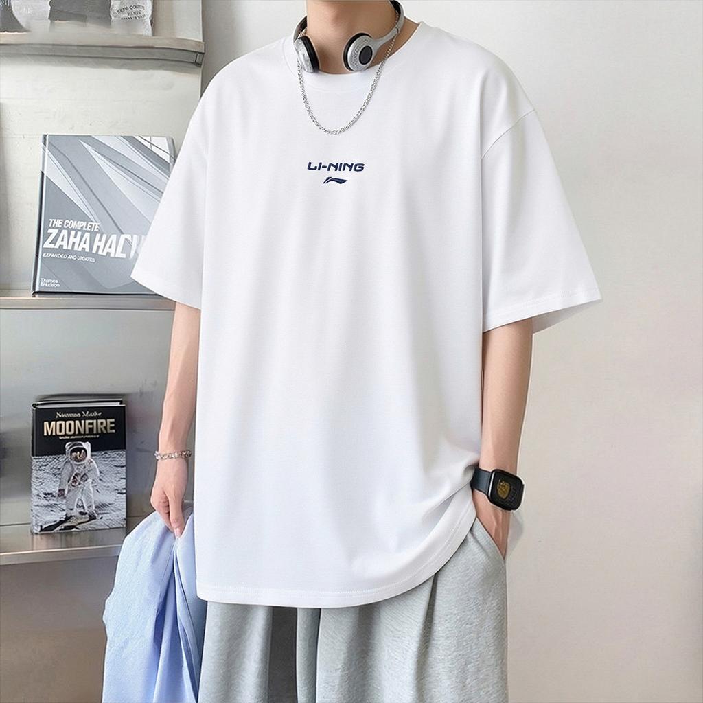 Li Ning T Shirt Unisex Standard White AHSW875-1