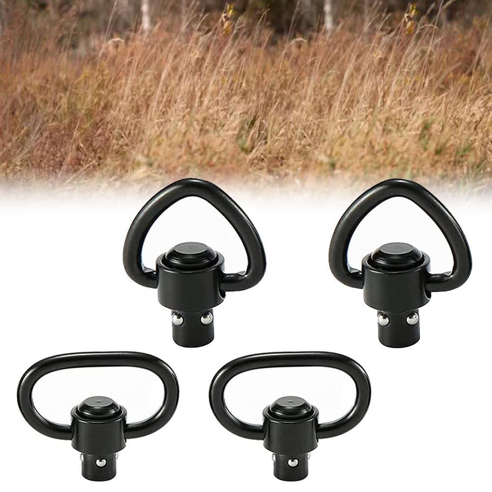 4 Pack QD Sling Swivels 1.25  Heavy Duty Quick Disconnect Push Buttons for Two Point and Traditional Sling Swivel Mount