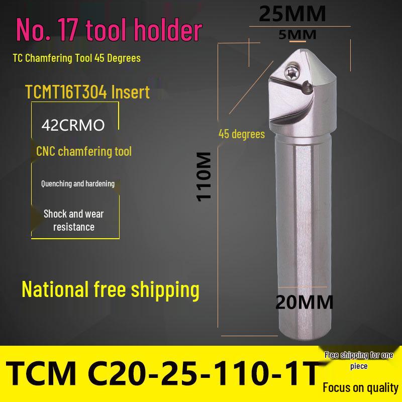 TP45 TCP CNC Chamfering Tool - 60°, 90°, 120°