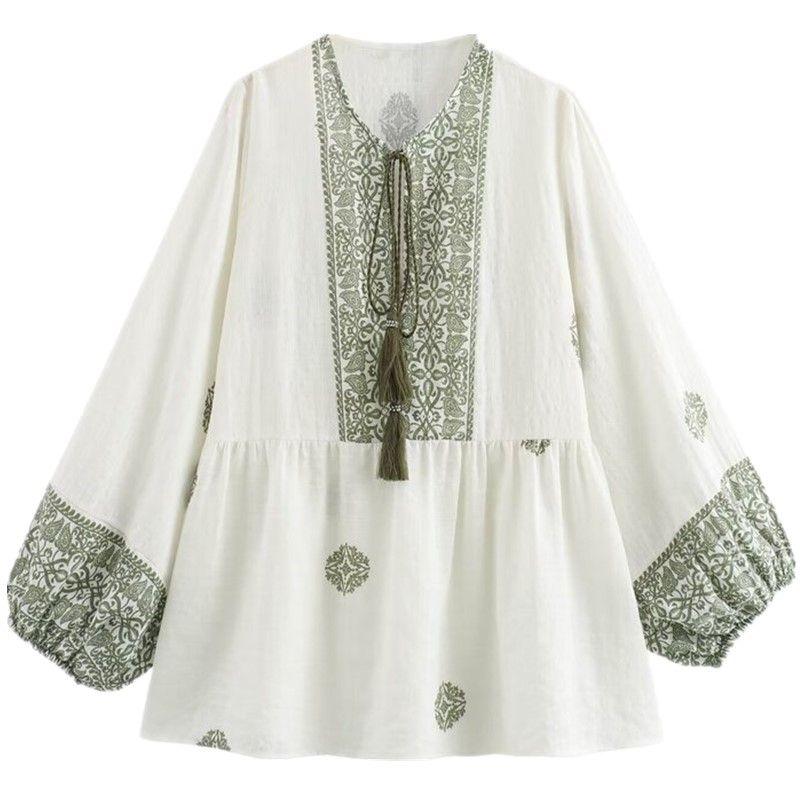 

Fashion Style 2024 Summer New Arrival Women s Clothing Stylish All-Matching Printed Vacation Style Shirt 9878148 069 Picture color M