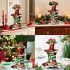 Decorative Cake Stand 3 Tier Christmas Dessert Cake Tower Festive Rack Holder For Gathering Holiday Festival Celebration Home