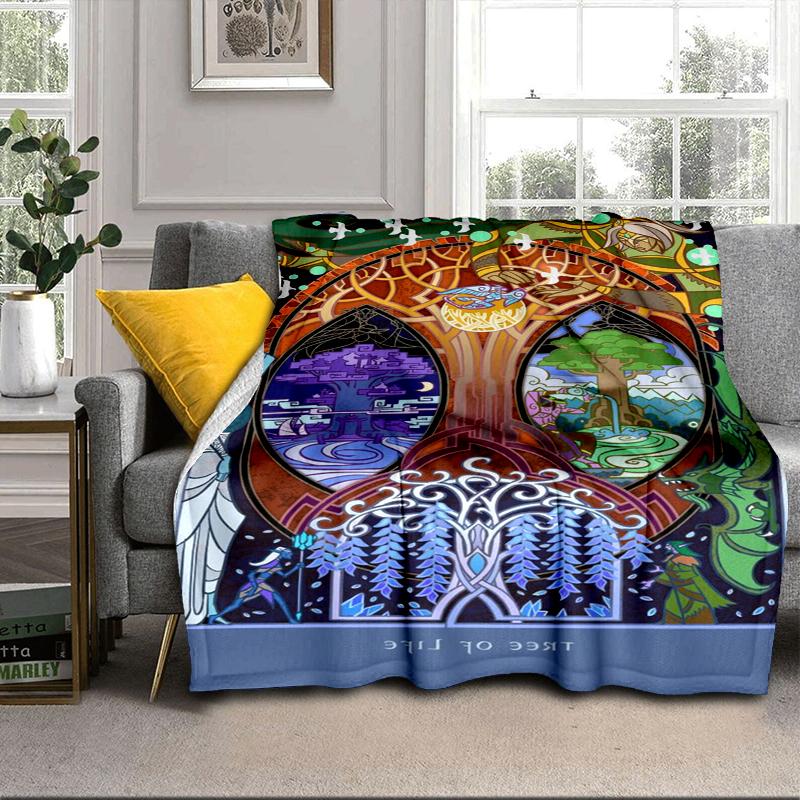Tree Of Life Sword Symbol Blanket Flannel Blanket for bed, sofa, Camping, Hiking, Picnic Essentials, gift for family Fan gifts