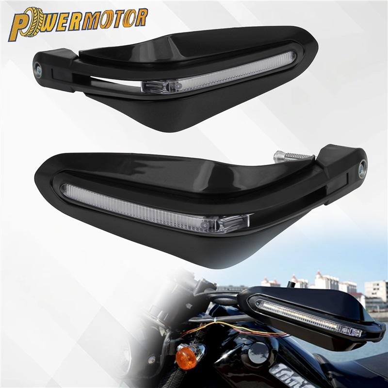 Motorcycle Hand Guard LED Turn Signal Lights Handguard Covers For Most Diameter Handlebar ATV Enduro Motocross Scooters Moped