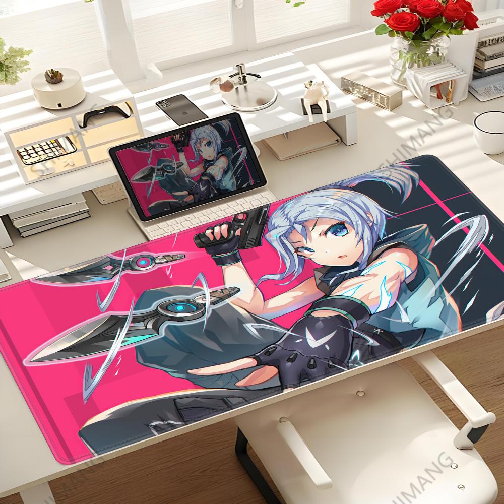 Hot Game Valorant Jett Mouse Pad XXL Gaming Accessories Office Gamer Keyboard Desk Mat NonSlip Laptop Large rubber Mouse pad
