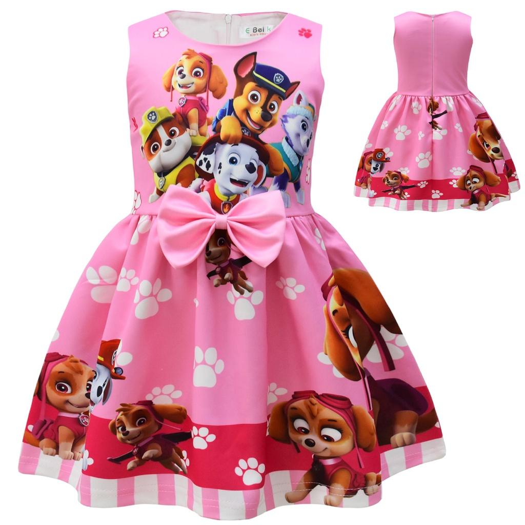 

Детский Патруль Щенков Платье с Бантом для Девочек Короткий Рукав Косплей Костюм Принцесса Вечеринка Pink,100