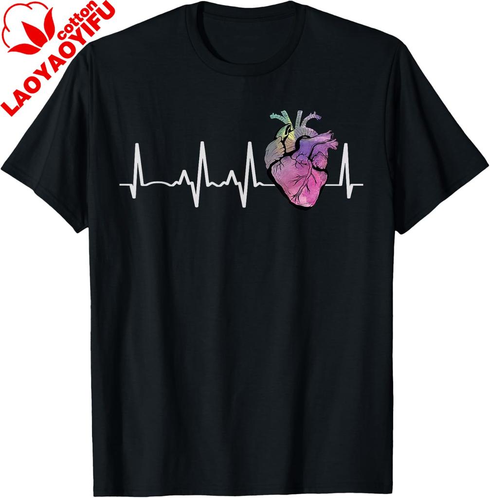 Heartbeat From Real Huunisex Heart Medical Anatomical Tshirt Harajuku Casual Unisexs And Unisexs 100 Cotton Shortsleeved Shirt