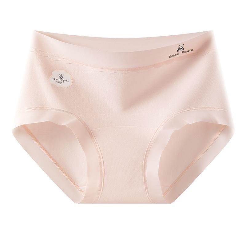 

Women s New Summer Cotton Cotton Antibacterial Crotch Non Mark Middle Waist Triangle Briefs M розовый
