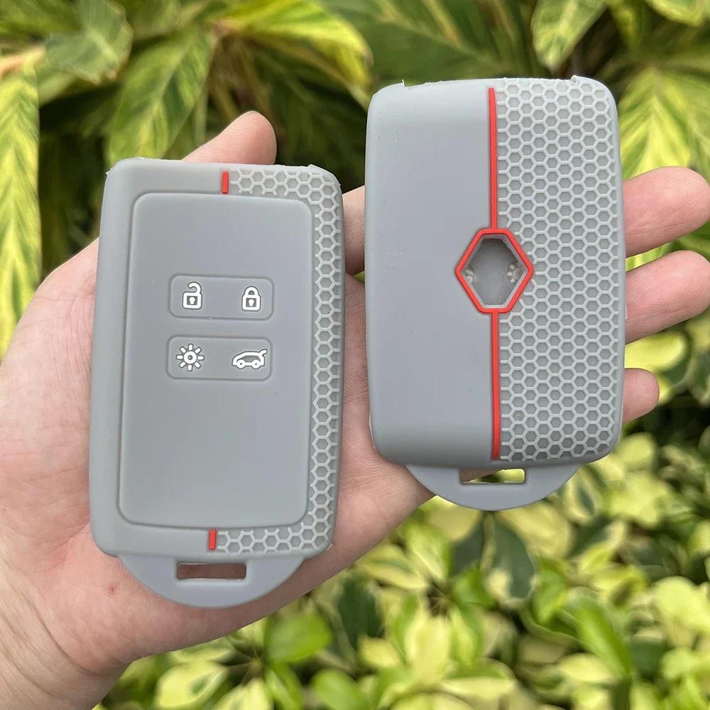 Silicone Car Key Cover Case For Renault Captur Clio Zoe Koleos Scenic 4 Arkana Dacia Sandero Megane Talisman Espace Card Remote