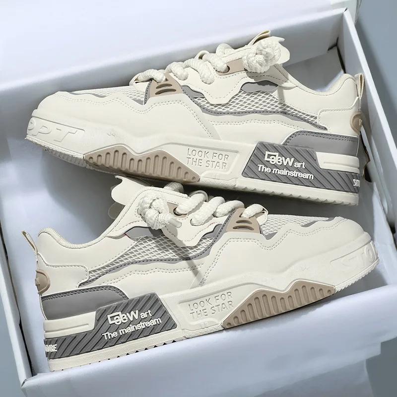 Breathable Sports Casual Shoes 2025 New Design Couple Shoes Men's Bread White Shoes Polyurethane Sole Waterp