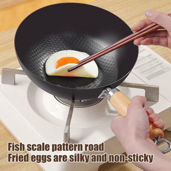 Železná pánev Nepřilnavá pánev Hrnec Kastrol Vaření Omeletové pánve Wok na vaření Snadno se čistí Kuchyňský gadget Kompatibilní se všemi sporáky