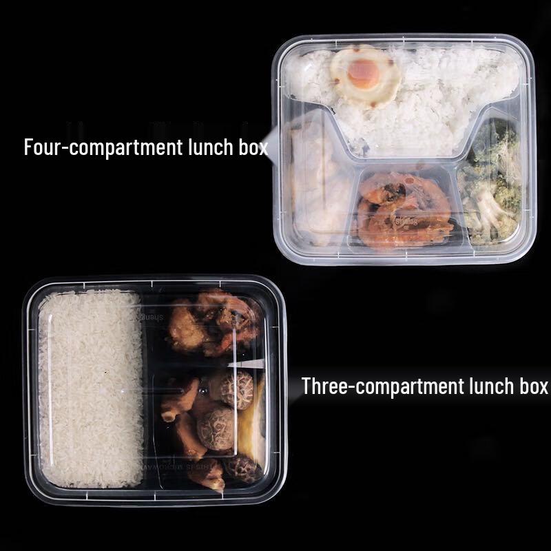 Horned Pansy PP Divided Disposable Takeaway Containers