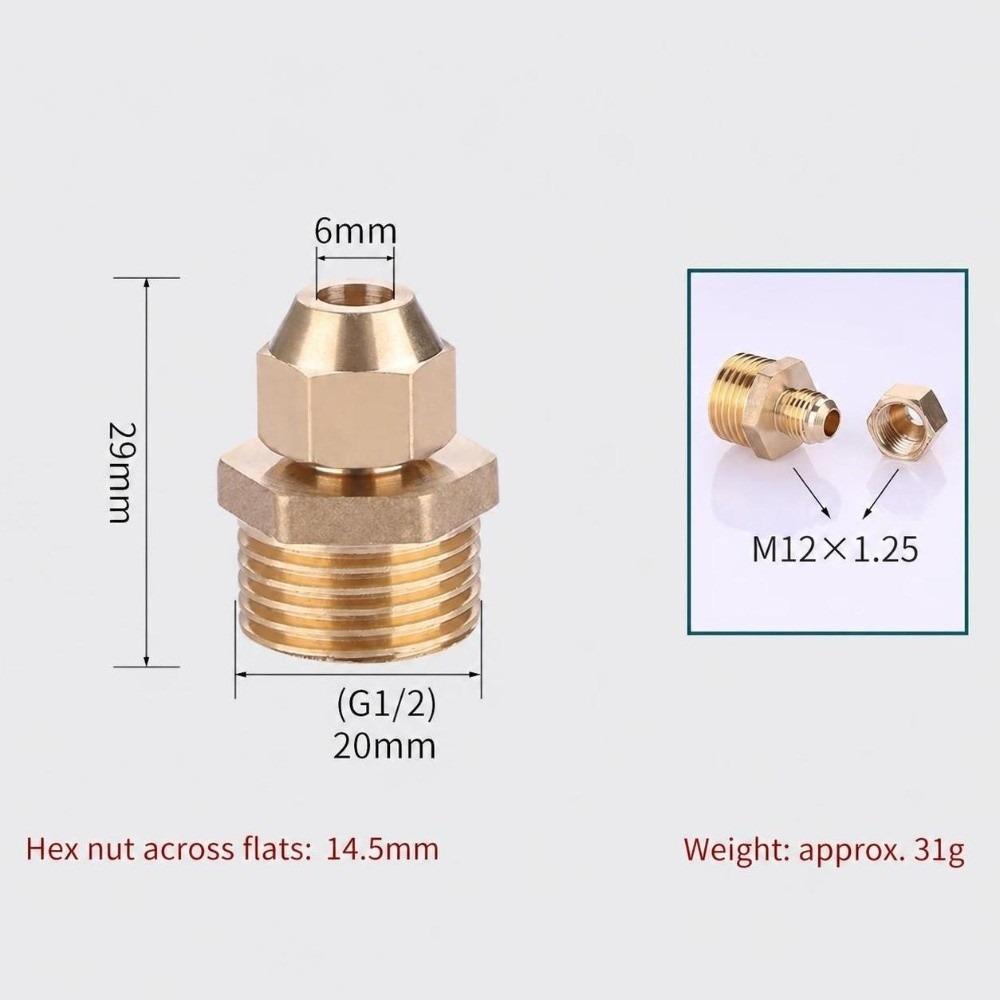 Brass Flare Adapter 1/4" 3/8" 1/2" Male Thread Male Thread Connector  Refrigerant Line Connection