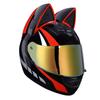 Women's Full Face Cat Ear Motorcycle Helmet - Universal for All Seasons