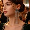 Bohemian Ethnic Rhinestone Bell Tassel Earrings