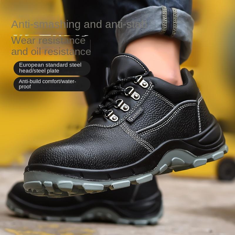 

Обувь для страхования труда, противоударные и противопрокольные, из коровьей кожи, износостойкие, для строительных площадок, мастерских, противосдавливающие, защитные рабочие туфли 46