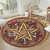 Magic Pentagram Round Floor Mat Perfect for Study Room Balcony Bedrooms Dormitory Antislip Round Carpet Decorate Offices Gift for Festivals