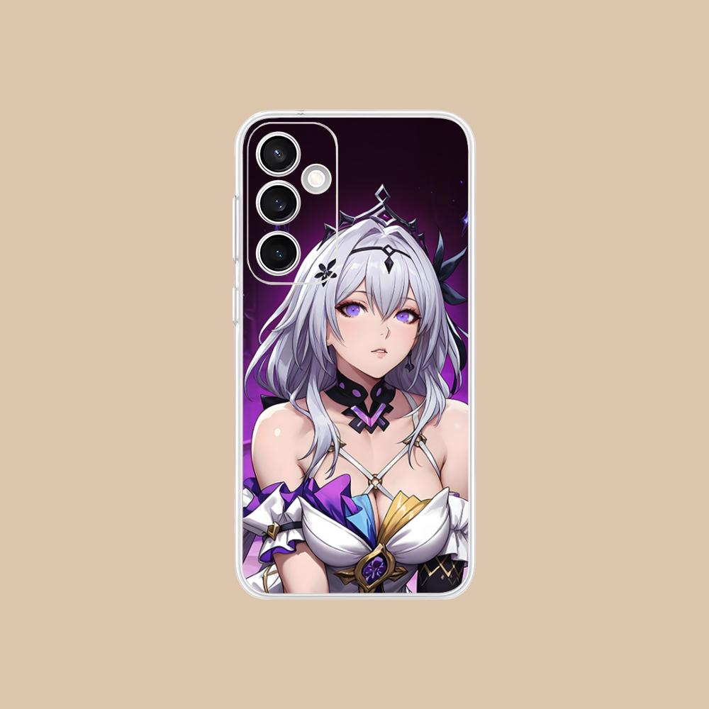 HSR Castorice Clear Mobile Phone Case for Samsung Galaxy S25 S24 S23 S22 S21Plus FE Ultra Colorful Cover