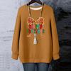 Ladies' Christmas Printed Round Neck Long Sleeved T-shirt Sweatshirt Top