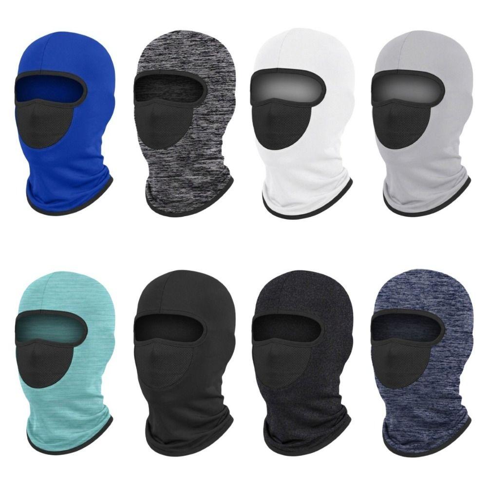 Ice Silk Sun Protection Mask Adjustable Sunscreen Full Face Cover Children Balaclava Hat  Summer
