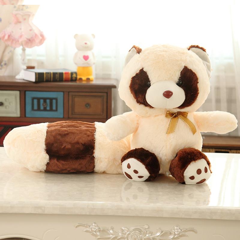 Super Soft Lazy Fluffy Hair Stuffed Animals Plushie Plush Raccoon Long Tail Big   Tail Hug Throw Pillow Birthday Gift Boys Grils
