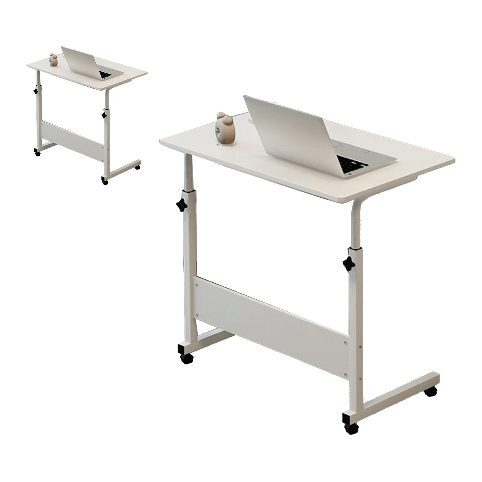 Verstelbare Nachtkastje 60 X 40cm C-vormig Metalen Frame Mobiel Laptop Bureau voor Thuisbank Wood Color pink