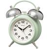 Seiko Clock Table Clock Light Green Body X X Alarm Clock Analog Twin Bell Retro KR508M 01 Size 17.8 14.2 8.4cm