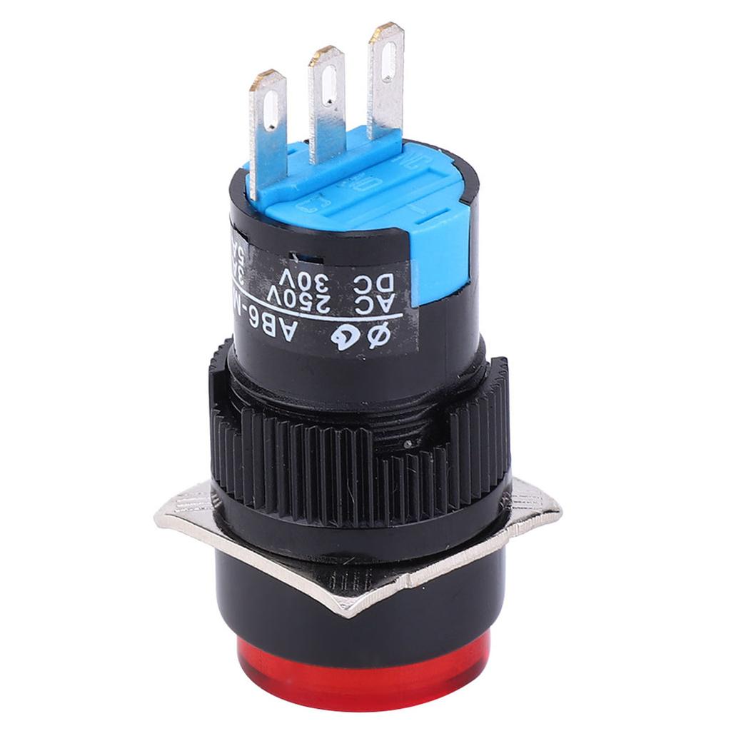 5PCS Momentary Push Button Switch LA16‑11 AB6‑M AC 250V 3A DC 30V 5A Round Button Switch