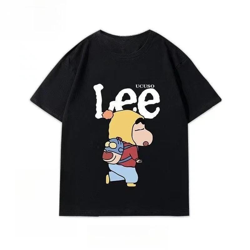 

Crayon Shin-chan Joint T-shirt Men s and Women s Trendy Brand Short-sleeved Summer Pure Cotton Half-sleeved Loose Couple Top#Color(2) XXXXXL чёрный